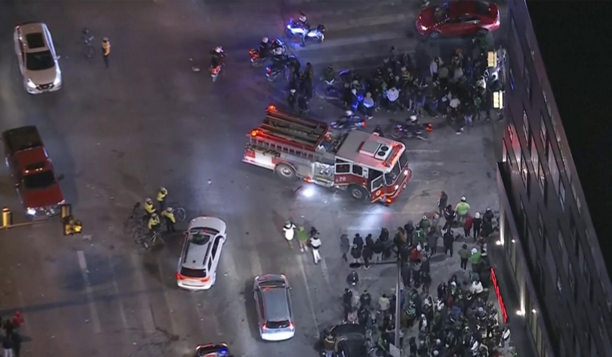 NextImg:3 injured by car driven into a crowd in Philadelphia after Eagles playoff game