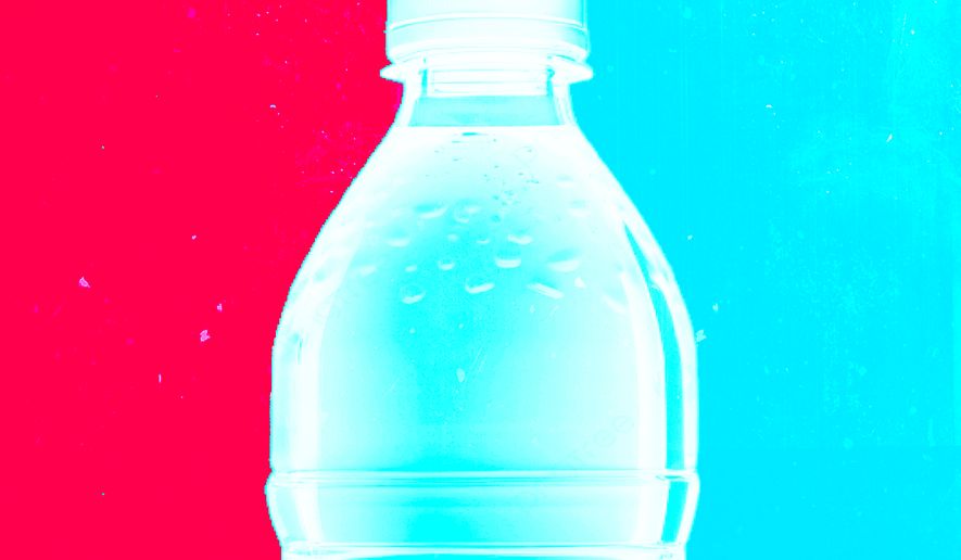Purified plastic bottled water illustration by Linas Garsys / The Washington Times