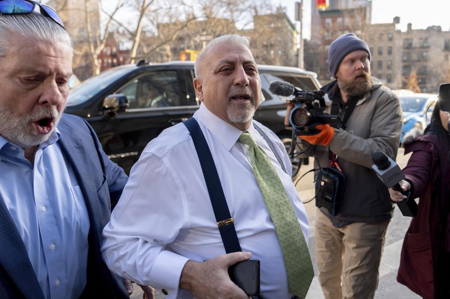 Fred Daibes, a New Jersey businessmen convicted of paying bribes to former U.S. Sen. Bob Menendez, arrives to federal court, Wednesday, Jan. 29, 2025, in New York. (AP Photo/Julia Demaree Nikhinson)