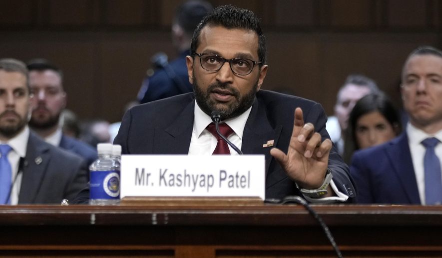 Kash Patel, President Donald Trump's choice to be director of the FBI, appears before the Senate Judiciary Committee for his confirmation hearing, at the Capitol in Washington, Thursday, Jan. 30, 2025. (AP Photo/Ben Curtis)