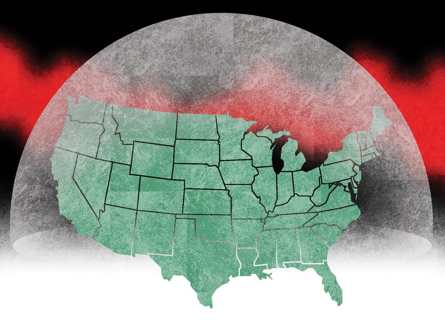 Missile defense Iron Dome for the United States of America illustration by Alexander Hunter/The Washington Times