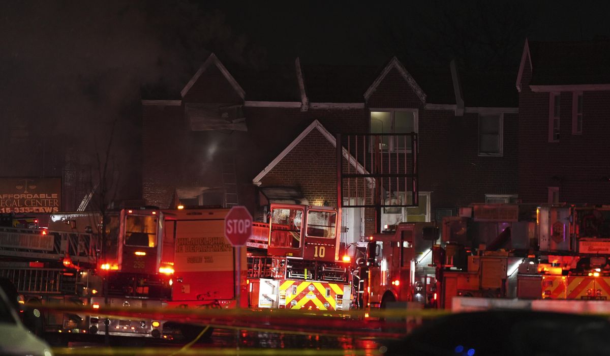 NextImg:Philadelphia plane crash causes fiery scene with multiple homes ablaze