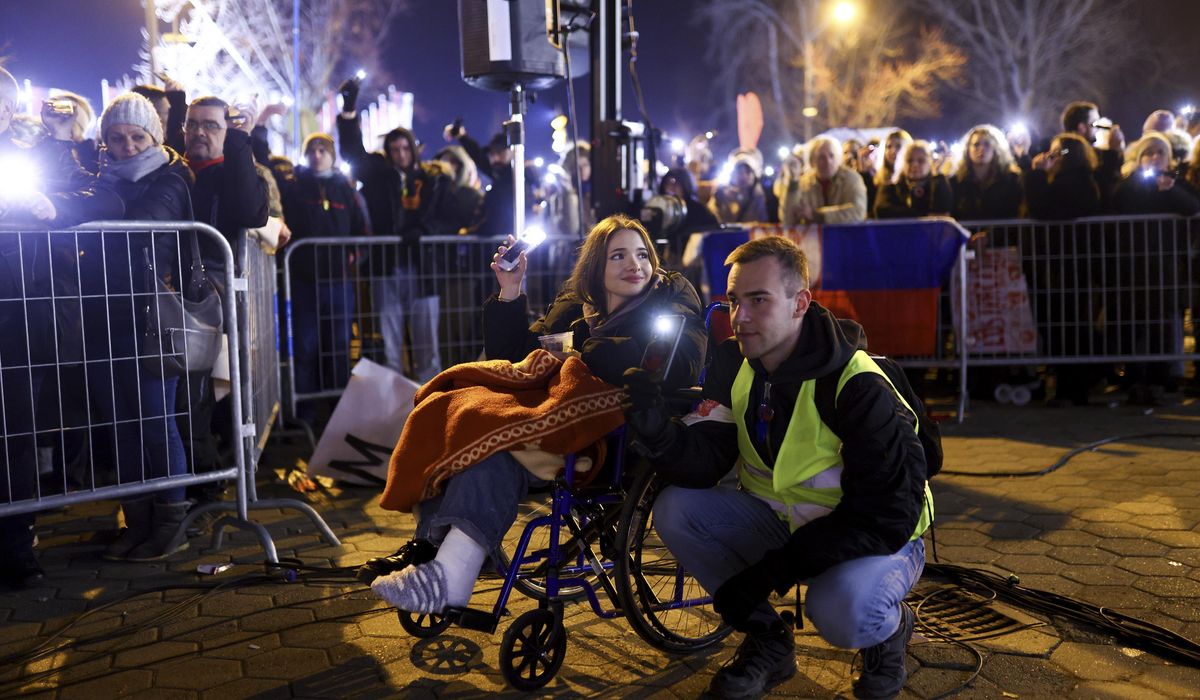 NextImg:Serbian students blockade a Danube bridge overnight as anti-graft movement grows