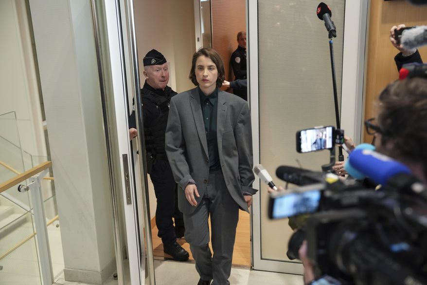 French actor Adele Haenel leaves the courtroom in Paris, Monday, Feb. 3, 2025, after the court found filmmaker Christophe Ruggia guilty of sexual assault on her when she was between 12 and 15 in the early 2000s, in the country’s first big #MeToo trial. (AP Photo/Aurelien Morissard)