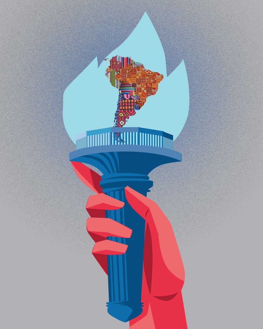 United States of America leadership in Latin America illustration by Linas Garsys / The Washington Times