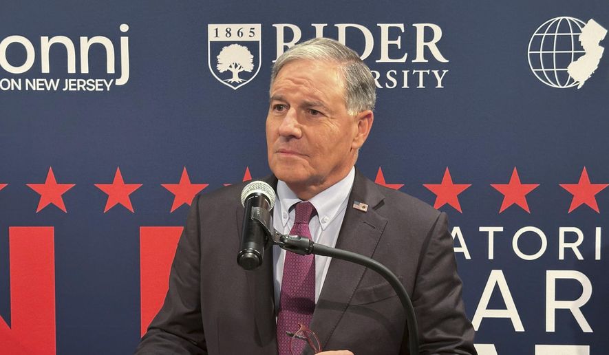 State Sen. Jon Bramnick speaks after the first Republican gubernatorial primary debate Tuesday, Feb. 4, 2025, at Rider University in Lawrenceville, N.J. (AP Photo/Mike Catalini) ** FILE **