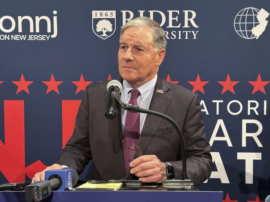 State Sen. Jon Bramnick speaks after the first Republican gubernatorial primary debate Tuesday, Feb. 4, 2025, at Rider University in Lawrenceville, N.J. (AP Photo/Mike Catalini) ** FILE **