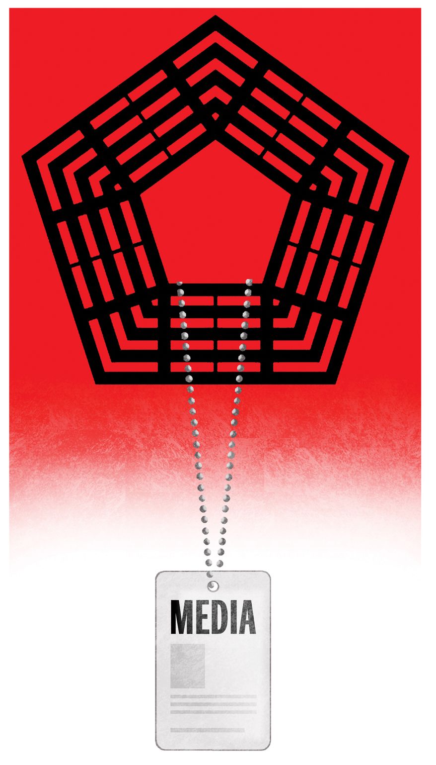 Legacy media news outlets and the Pentagon illustration by Alexander Hunter/The Washington Times