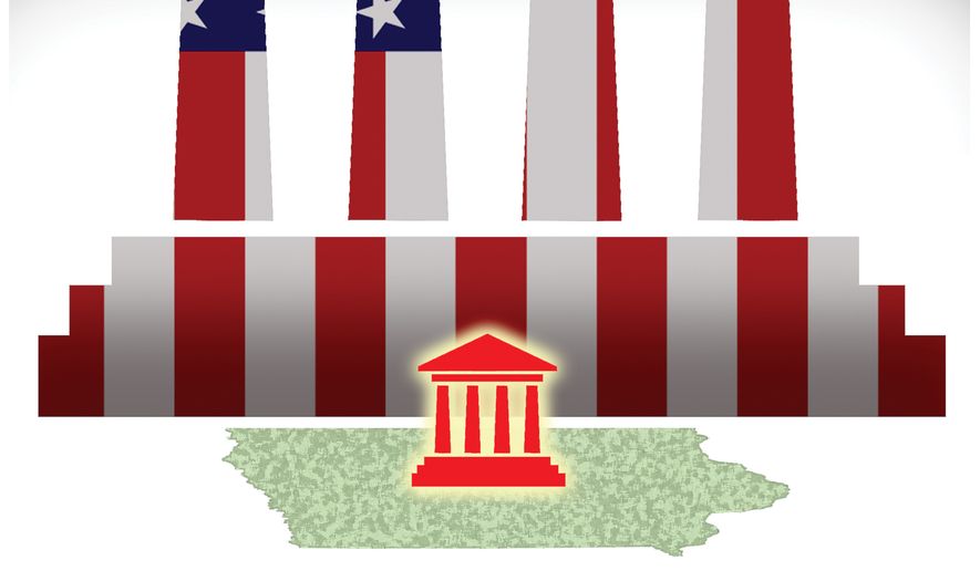 Iowa's smaller, more accountable government illustration by Alexander Hunter/The Washington Times