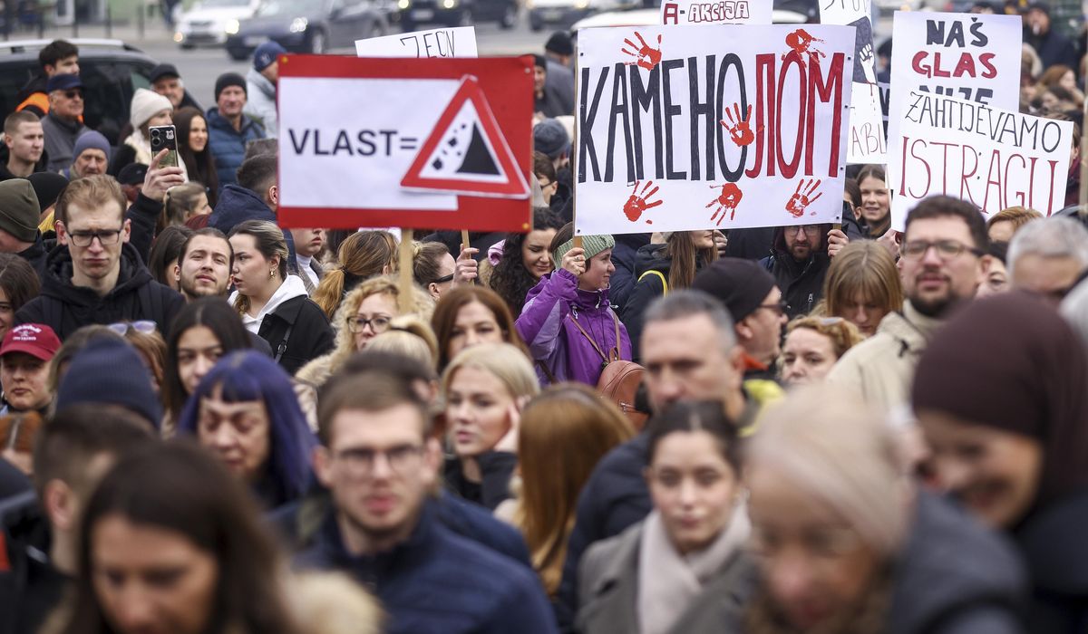 NextImg:Bosnian students rally for justice, drawing inspiration from anti-graft struggle in Serbia
