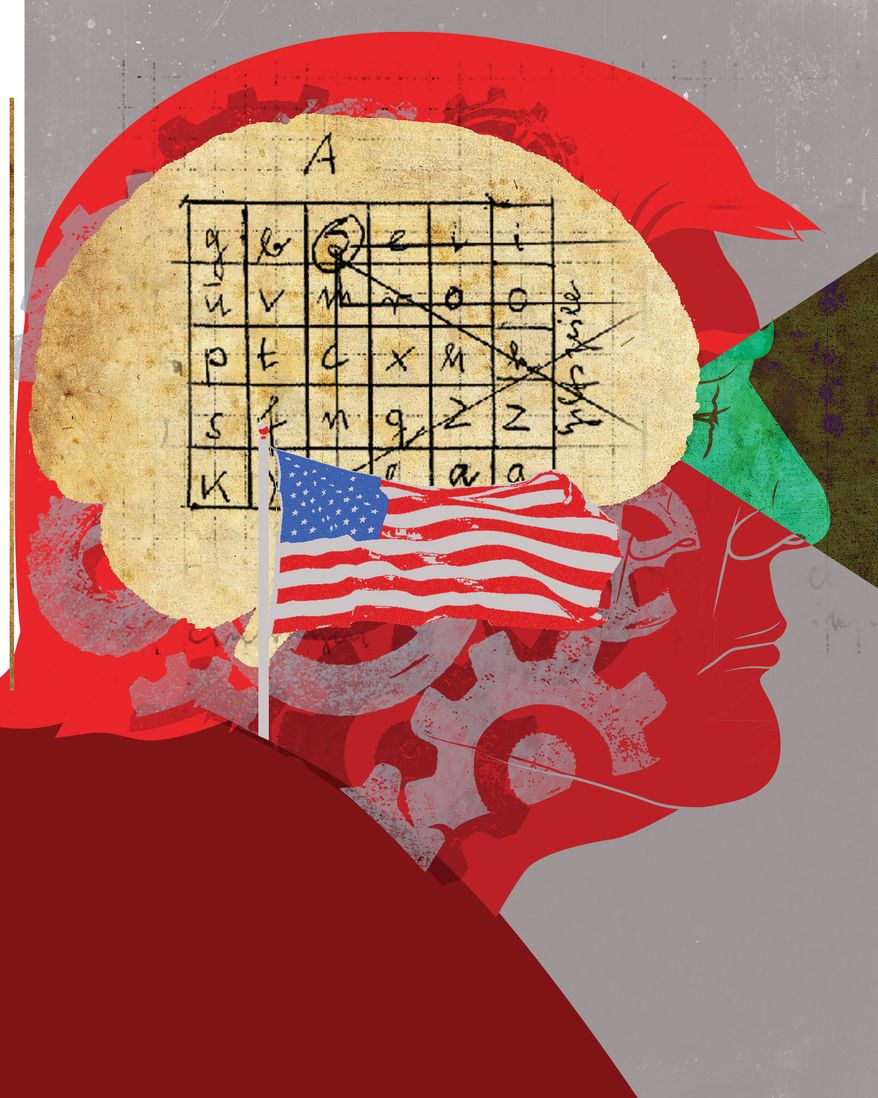 Donald Trump's brain illustration by Linas Garsys / The Washington Times