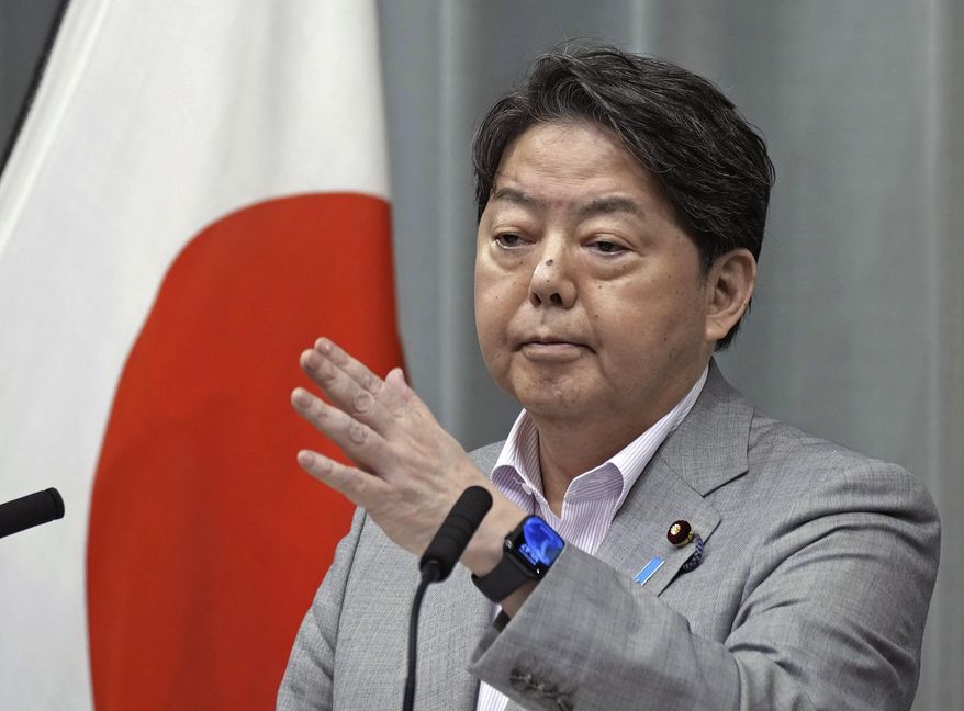 Japan's Chief Cabinet Secretary Yoshimasa Hayashi speaks during a press conference at the prime minister's office in Tokyo, on Aug. 27, 2024. (Kyodo News via AP, File)
