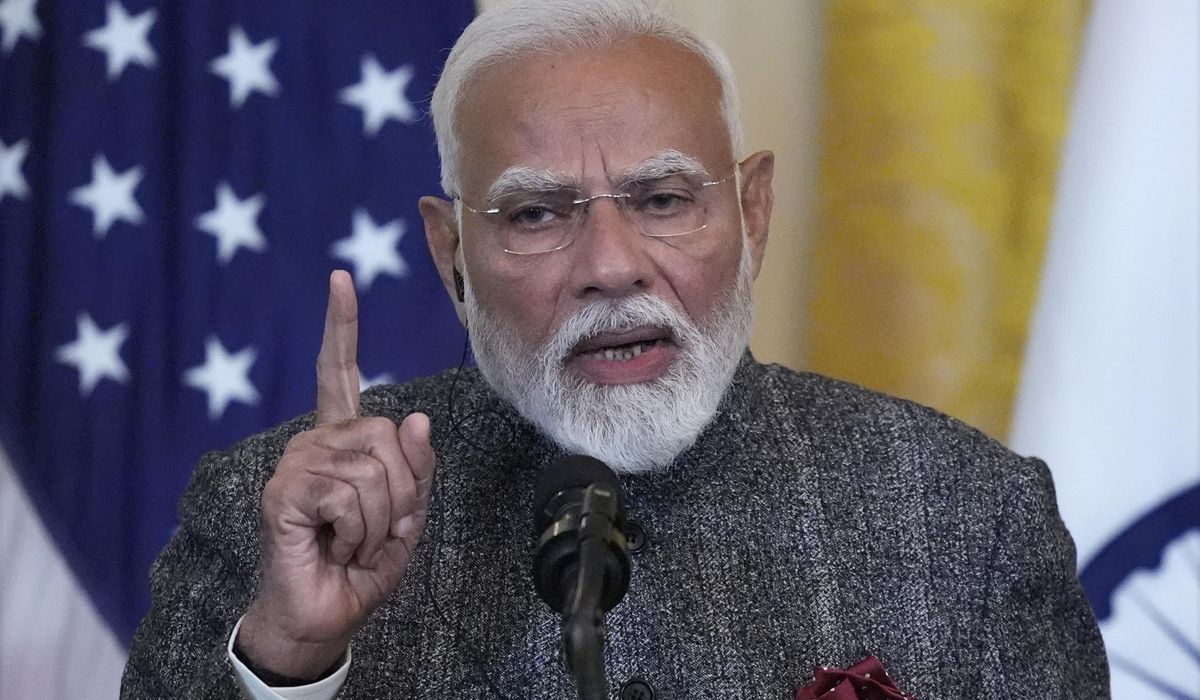 NextImg:Prime Minister Modi coins ‘Make India Great Again’ during press conference with Trump