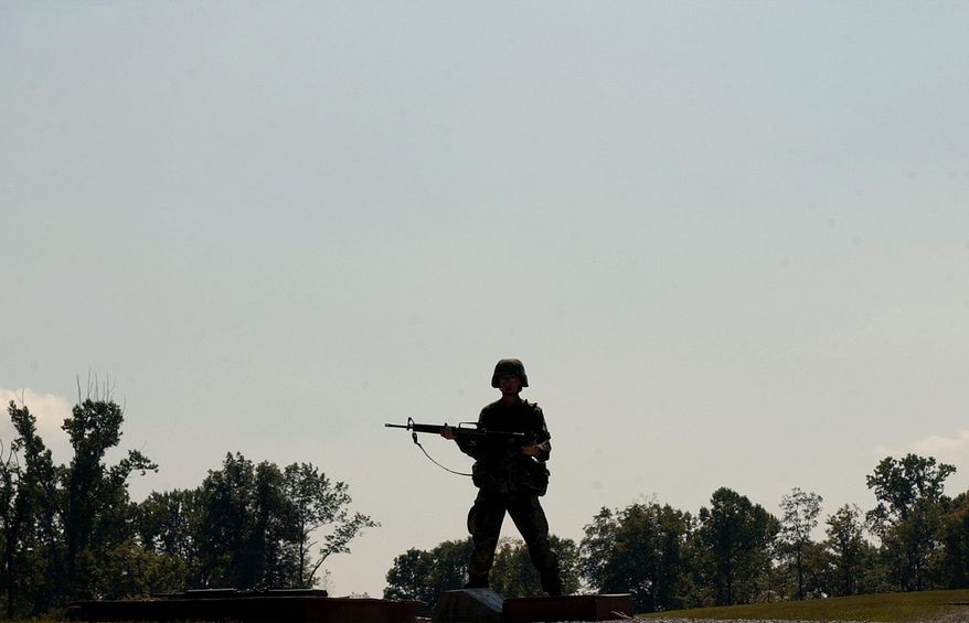 A soldier stands on the firing range at the U.S. Army base in Fort Knox, Kentucky, on Sept. 15, 2004. (AP Photo/Ed Reinke) **FILE**