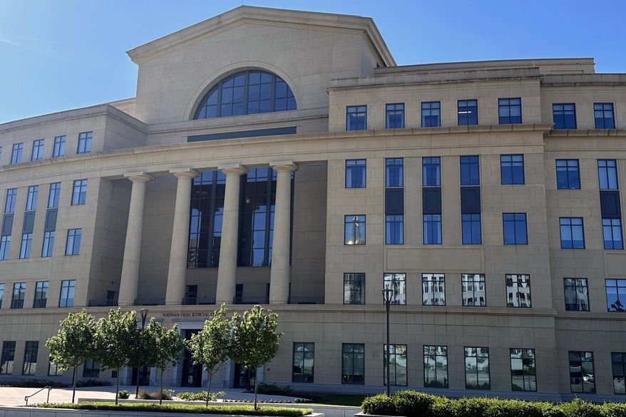 FILE - The Nathan Deal Judicial Center, home of Georgia's Supreme Court and Court of Appeals, is seen on May, 1, 2024, in Atlanta. (AP Photo/Kate Brumback, File)