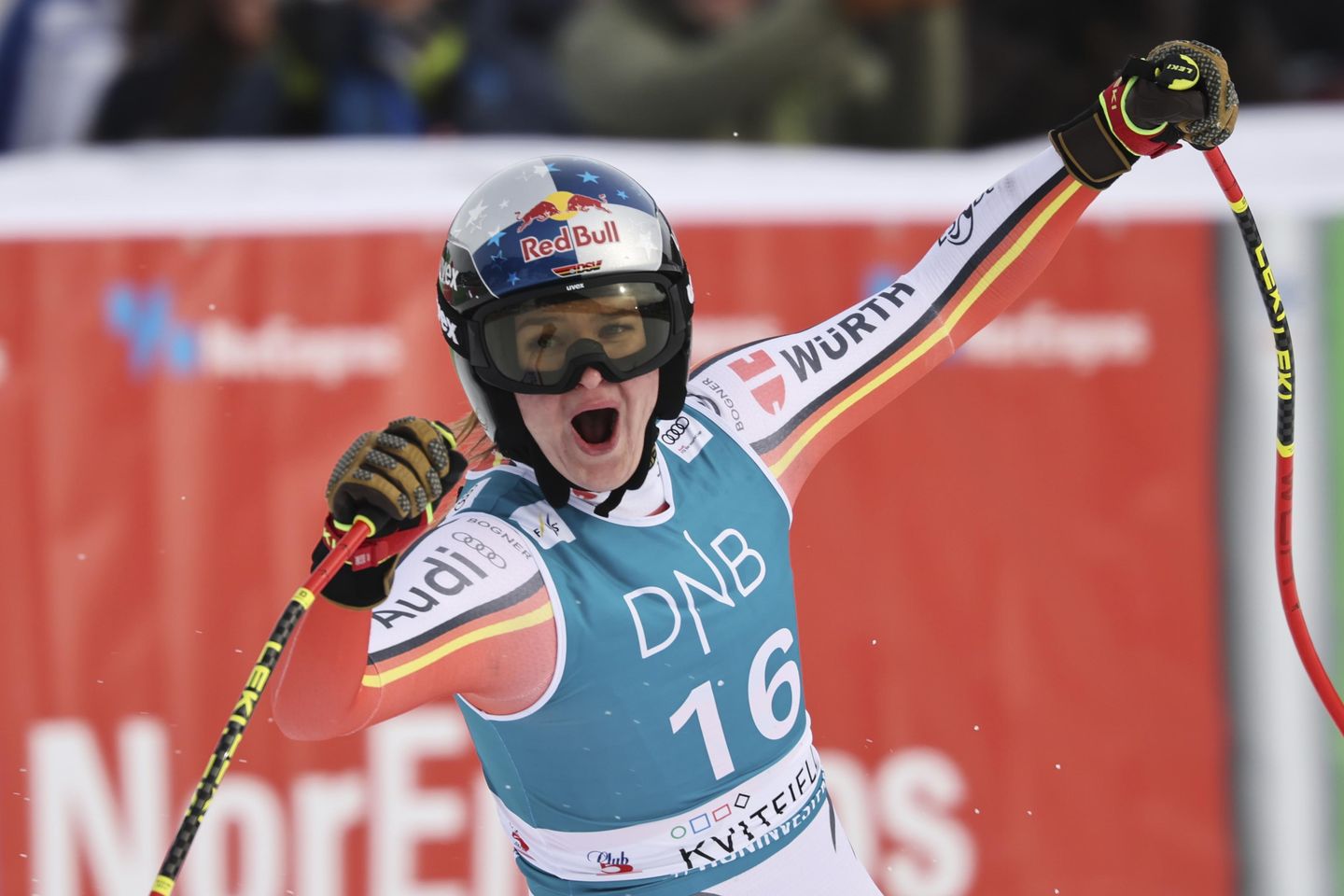German skier Emma Aicher edges out U.S. racer Lauren Macuga for her first World Cup victory