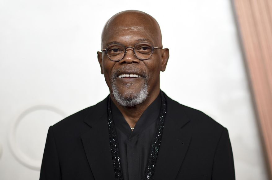 Samuel L. Jackson arrives at the Oscars on Sunday, March 2, 2025, at the Dolby Theatre in Los Angeles. (Photo by Richard Shotwell/Invision/AP)
