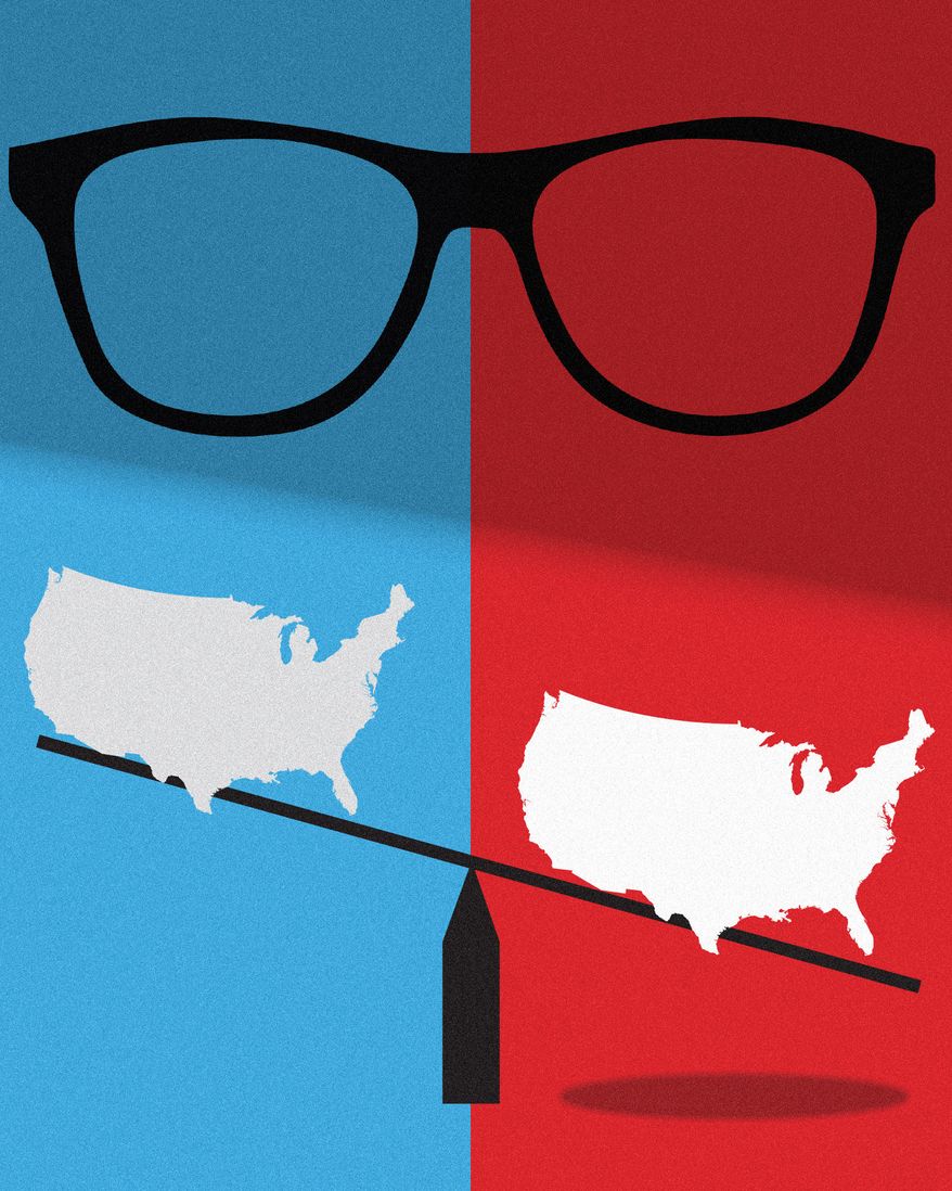 Democrats and Republicans divided in the United States of America illustration by Linas Garsys / The Washington Times