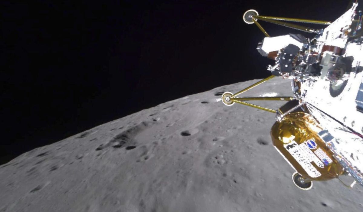 NextImg:Private lunar lander is declared dead after landing sideways in a crater near the moon’s south pole