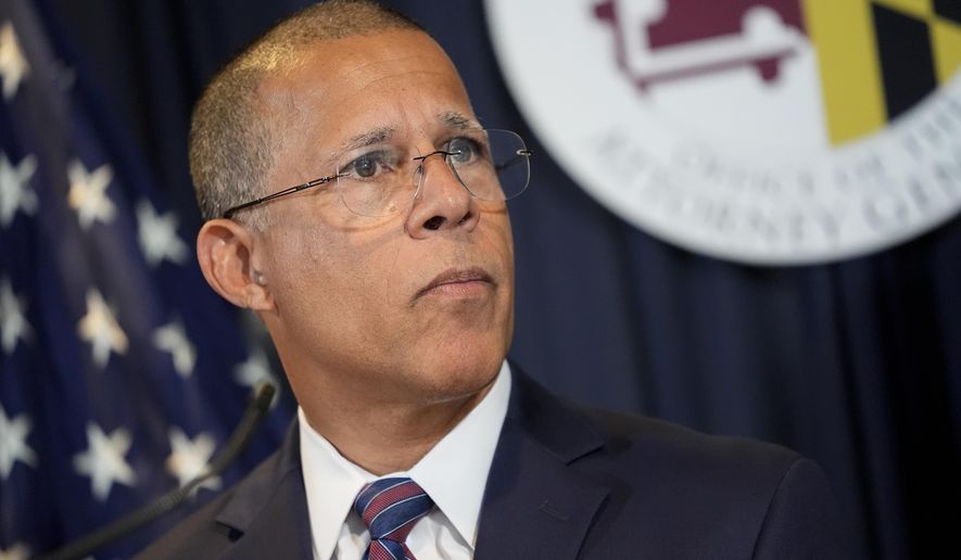 Maryland Attorney General Anthony Brown speaks during a news conference in Baltimore on Tuesday, Sept. 24, 2024. (AP Photo/Stephanie Scarbrough) **FILE**