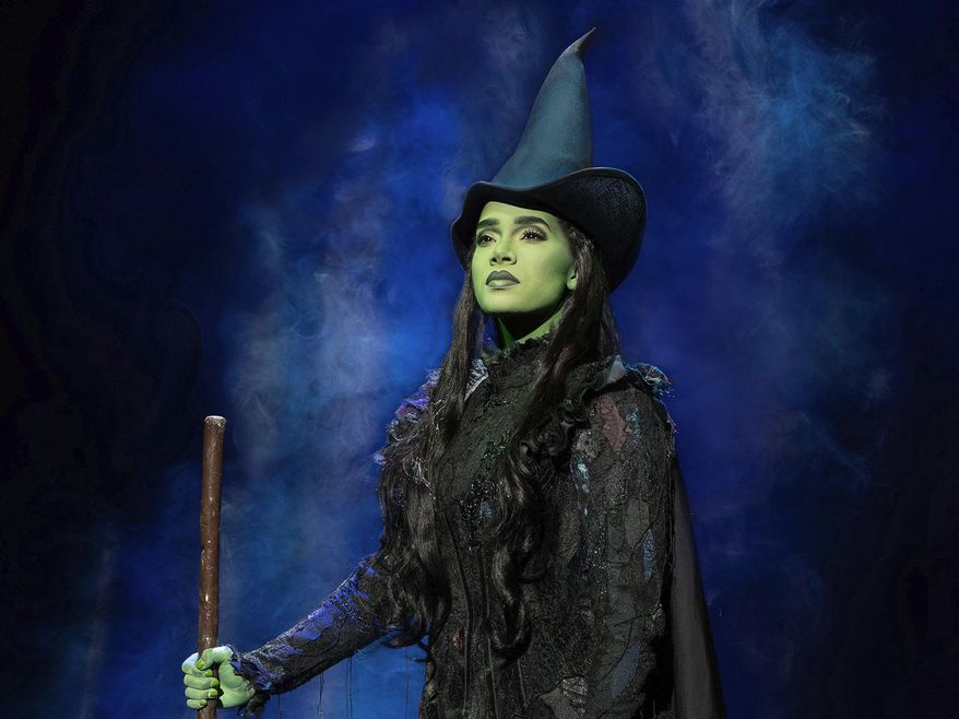 Lencia Kebede appears as Elphaba in the Broadway musical "Wicked" in New York on March 1, 2025. (Joan Marcus via AP)