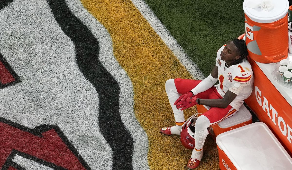 NextImg:Chiefs receiver Xavier Worthy is arrested in Texas on a family violence assault charge