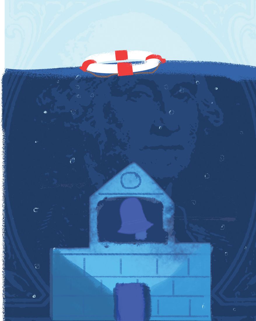 Taxing university endowments illustration by Linas Garsys / The Washington Times