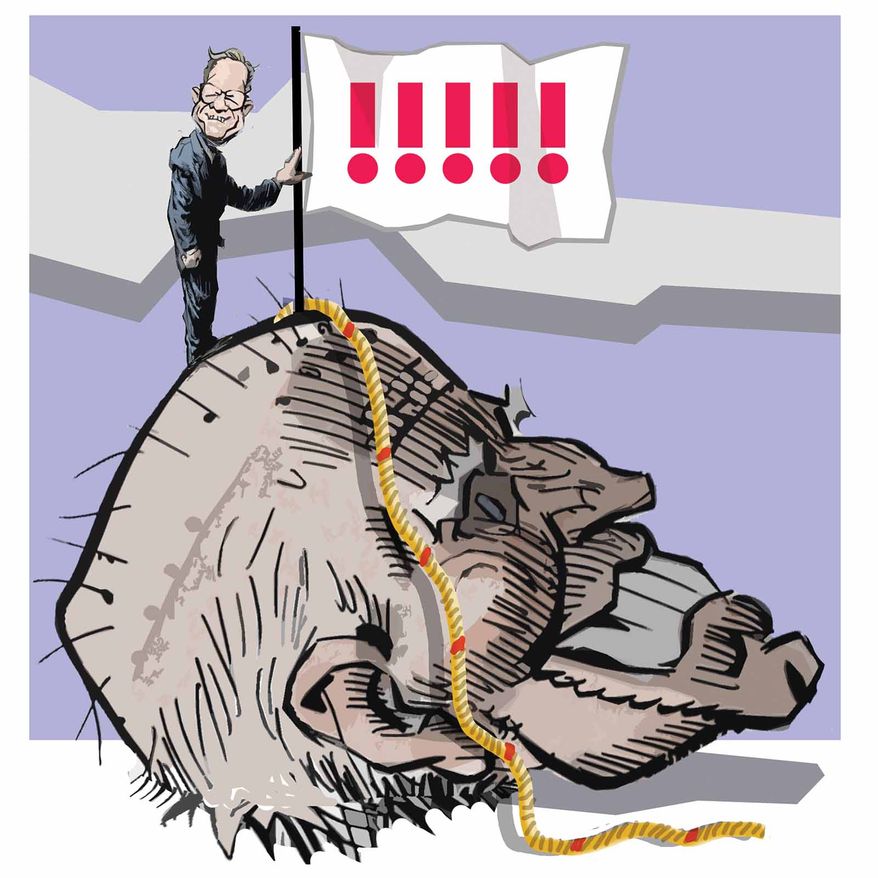 Jake Tapper and Joe Biden illustration by Alexander Hunter/The Washington Times