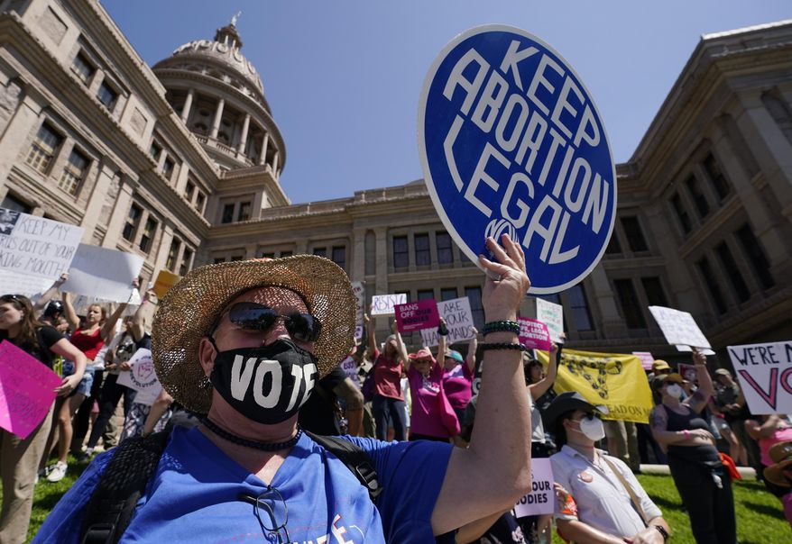 Abortion rights demonstrators attend a rally at the Texas state Capitol in Austin, Texas, May 14, 2022. (AP Photo/Eric Gay, File)
