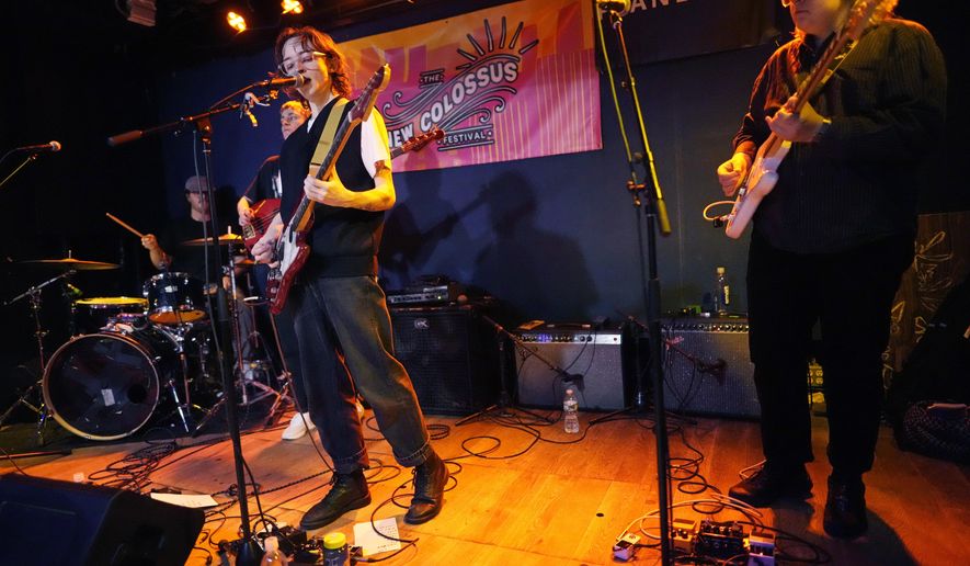 The band knitting perform during The New Colossus Festival on Friday, March 7, 2025, in New York. (Photo by Charles Sykes/Invision/AP)