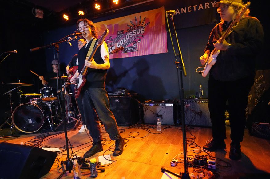 The band knitting perform during The New Colossus Festival on Friday, March 7, 2025, in New York. (Photo by Charles Sykes/Invision/AP)