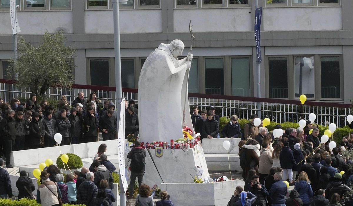 NextImg:Pope acknowledges presence of children who prayed for him at the hospital but remains out of sight