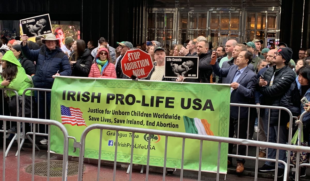 NextImg:Pro-lifers protest ‘shameful’ exclusion from New York City St. Patrick’s Day Parade