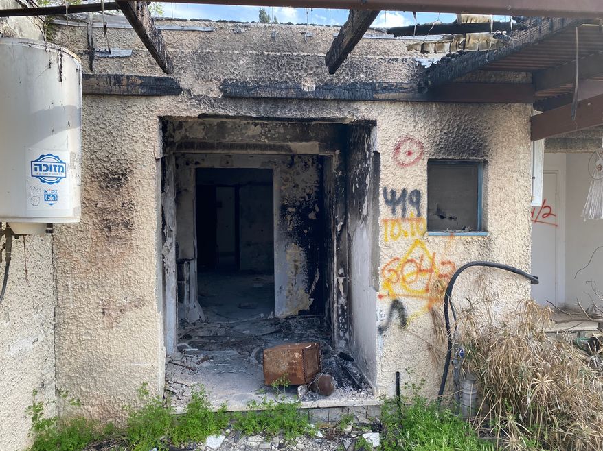 Israel, 2025. Hamas militants torched a number of the homes in the kibbutz, trapping the residents inside. They later barricaded themselves inside for the last-ditch battle with the Israel Defense Forces. Photo credit: Mike Glenn / The Washington Times