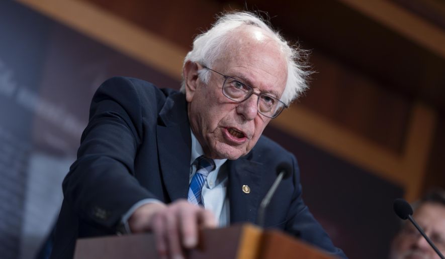 Sen. Bernie Sanders, I-Vt., and fellow Democrats criticize President Donald Trump for his plan to shut down the Education Department, during a news conference at the Capitol, in Washington, Thursday, March 6, 2025. (AP Photo/J. Scott Applewhite)
