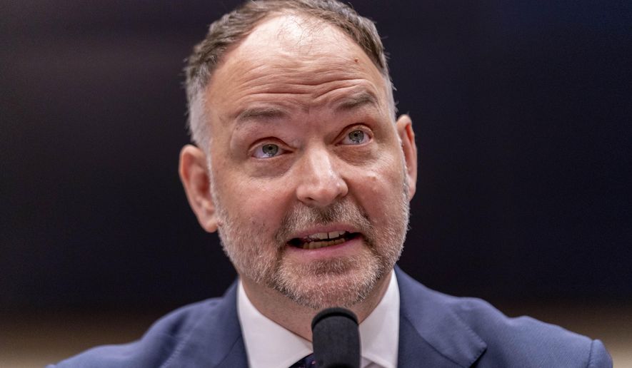 FILE - Amtrak CEO Stephen Gardner speaks during a House Transportation subcommittee hearing on Capitol Hill in Washington, Tuesday, June 6, 2023. (AP Photo/Andrew Harnik, File)