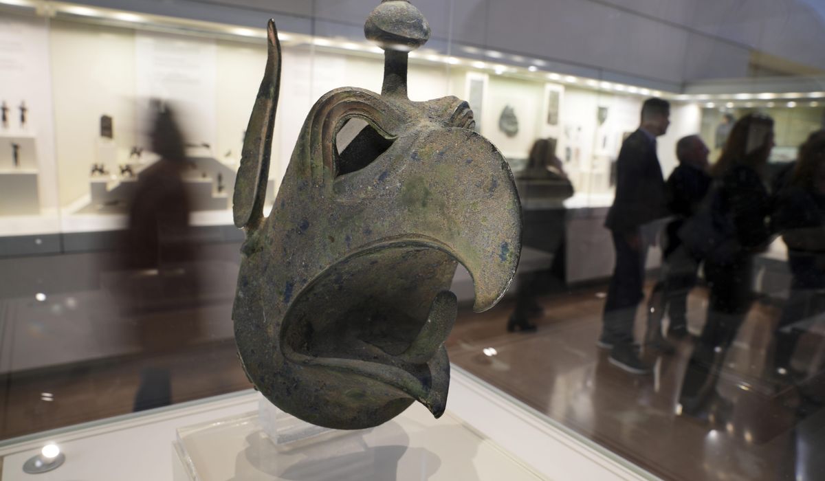NextImg:An ancient bronze griffin head is returned to Greece from New York in a major repatriation move