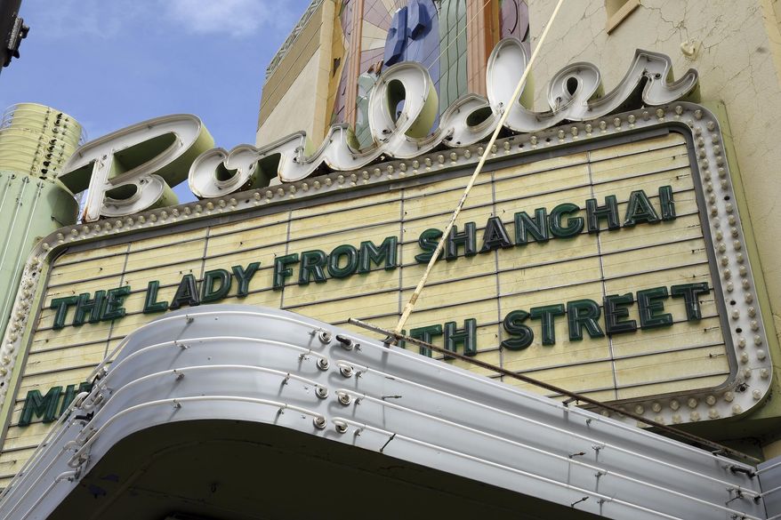 Movies are advertised on the Boulder Theater marquee in Boulder, Colo., Friday, March 28, 2025. (AP Photo/Thomas Peipert) ** FILE **