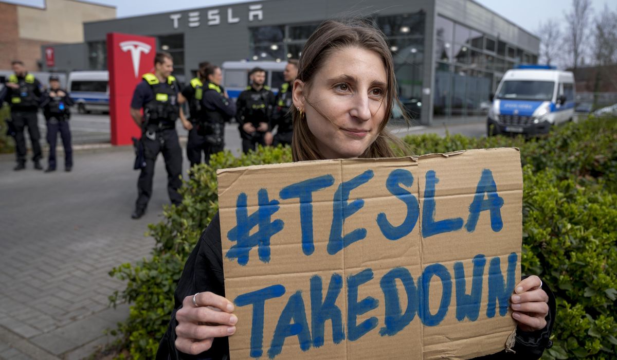 NextImg:Protesters rebelling against Elon Musk’s purge of U.S. government swarm Tesla showrooms