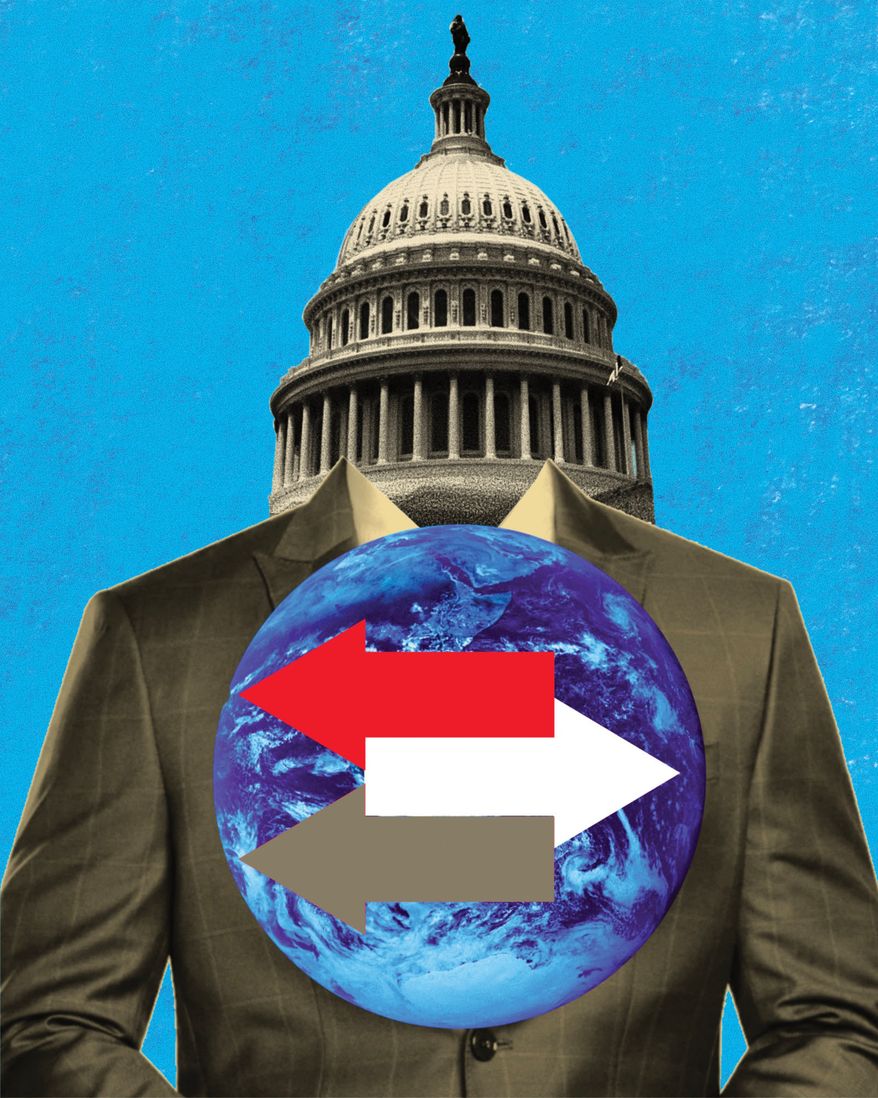 Congress and the United States of America's trade policy illustration by Linas Garsys / The Washington Times