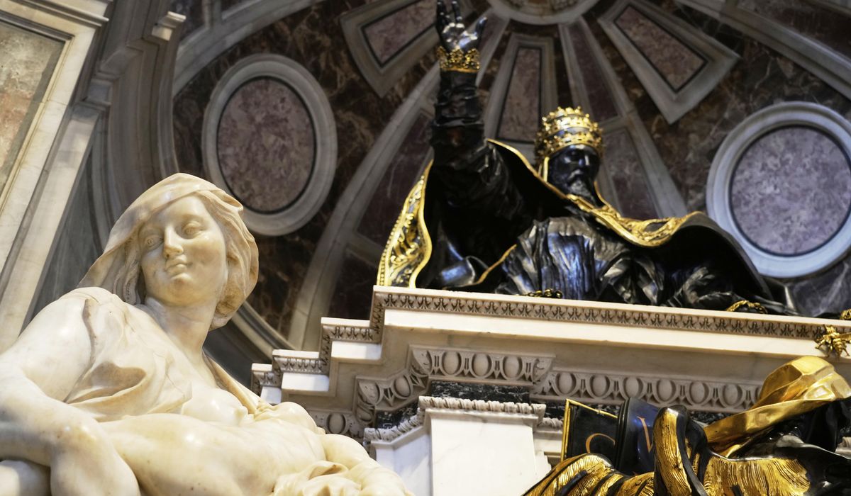 NextImg:Pope makes another surprise appearance at St. Peter’s, greeting restorers of papal tombs