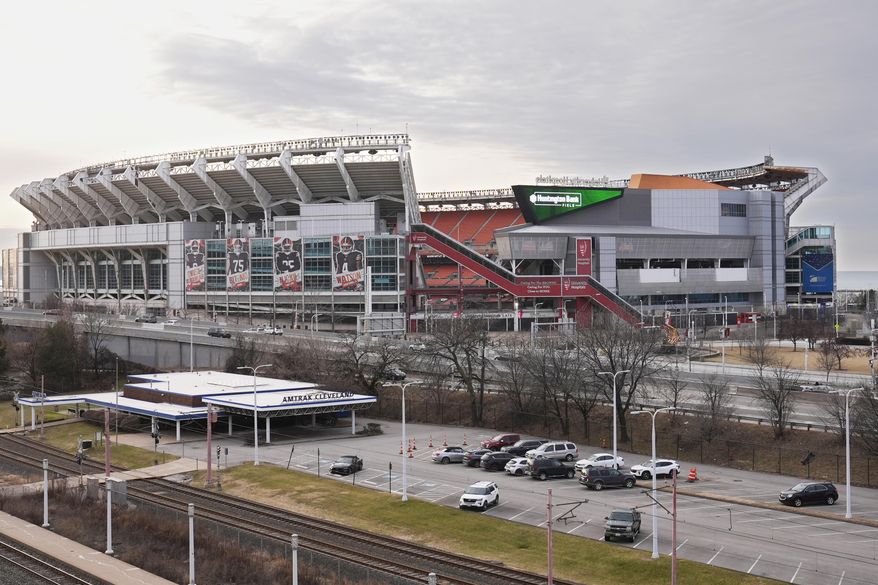 FILE - Huntington Bank Field, home of the Cleveland Browns, is pictured Feb. 5, 2025, in Cleveland. (AP Photo/Sue Ogrocki, file)