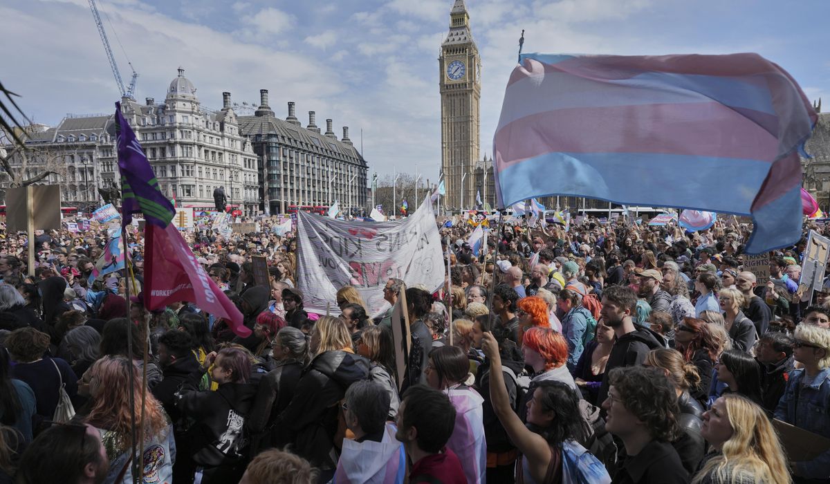 NextImg:Thousands gather in London to support trans rights following ruling over definition of woman