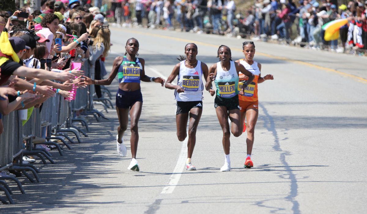NextImg:Lokedi breaks Boston Marathon course record, John Korir takes men’s race