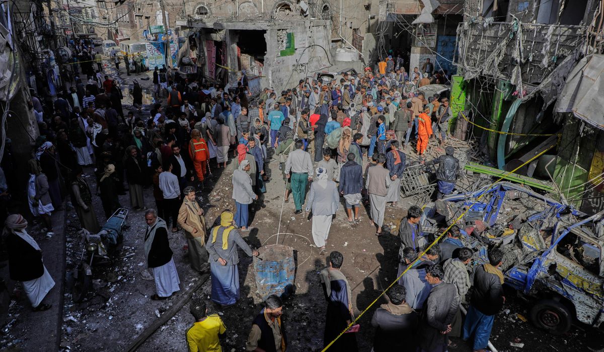 NextImg:U.S. airstrikes killed 12 people in Yemen’s capital, the Houthi rebels say