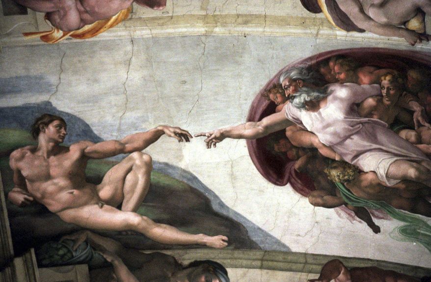 This Dec. 10, 1999 file photo shows Michelangelo's fresco "La Creazione" ("The Creation") on the ceiling of the Vatican's Sistine Chapel. (AP Photo/Plinio Lepri)