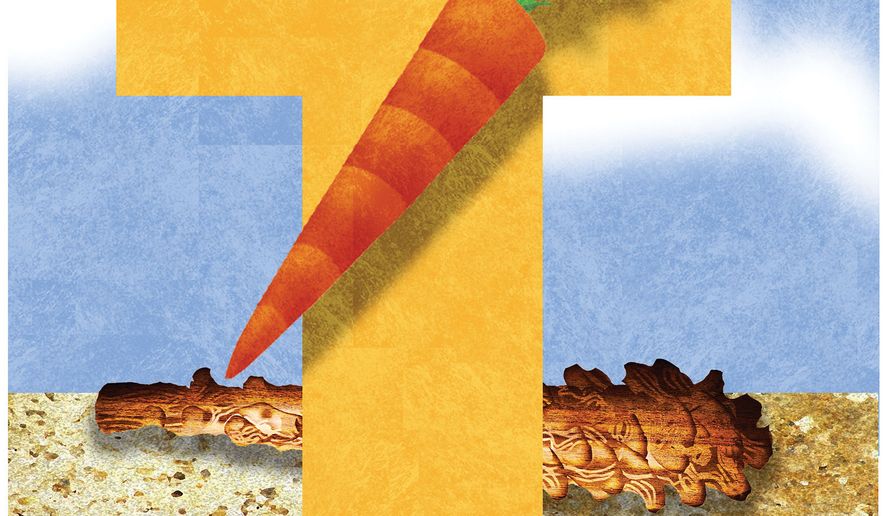 Trump's foreign policy illustration by Alexander Hunter/The Washington Times