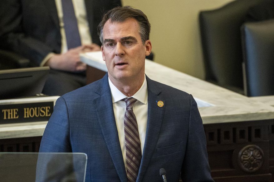 Oklahoma Gov. Kevin Stitt delivers his State of the State address at the Oklahoma State Capitol in Oklahoma City, on Monday, Feb. 5, 2024. (AP Photo/Nick Oxford, File)