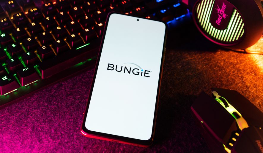 Bungie on phone screen stock image. File photo credit: sdx15 via Shutterstock.