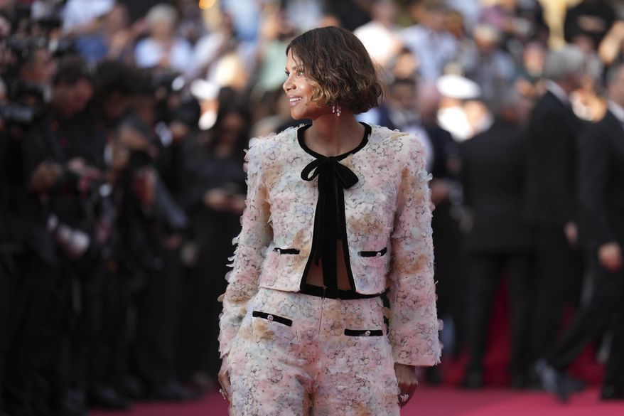 Jury member Halle Berry poses for photographers upon arrival at the premiere of the film 'The Phoenician Scheme' at the 78th international film festival, Cannes, southern France, Sunday, May 18, 2025. (AP Photo/Natacha Pisarenko)